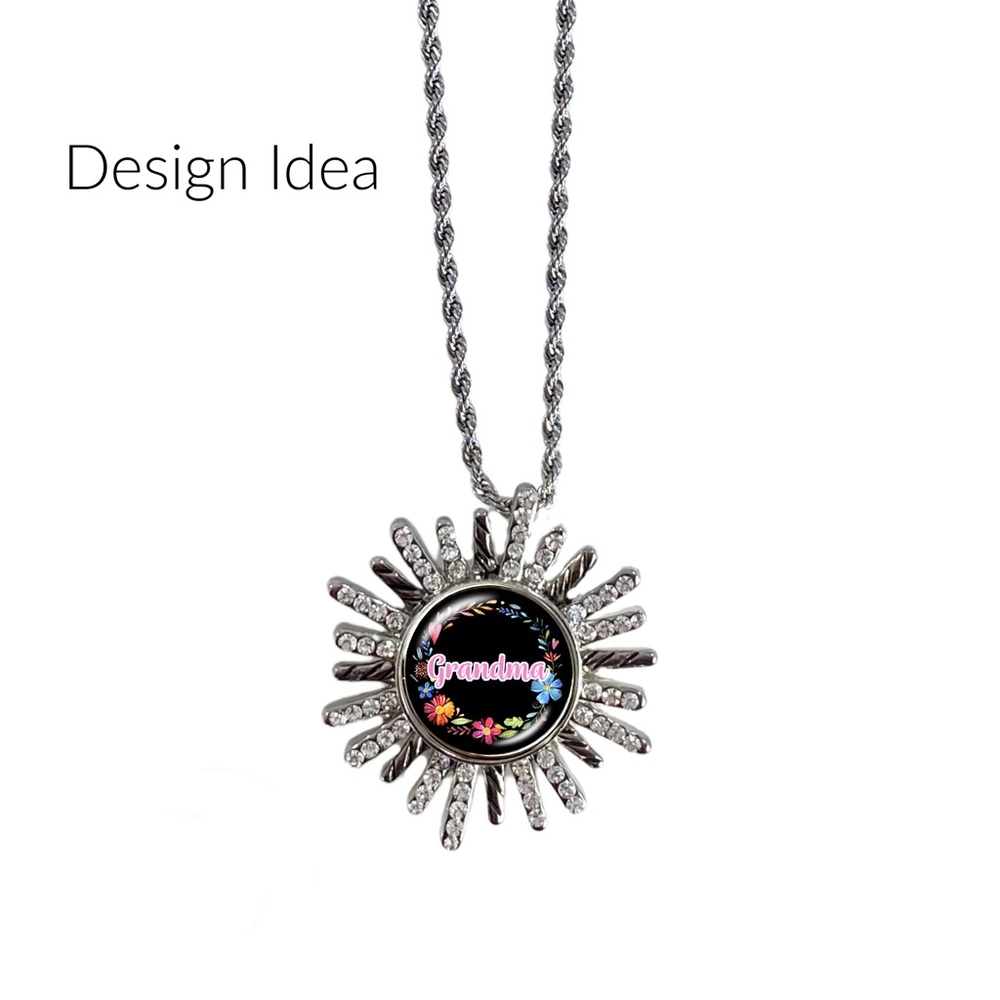 Snap Charm Pendant Necklace for Standard Size Snaps Includes One Snap Shown - Picture 4 of 4